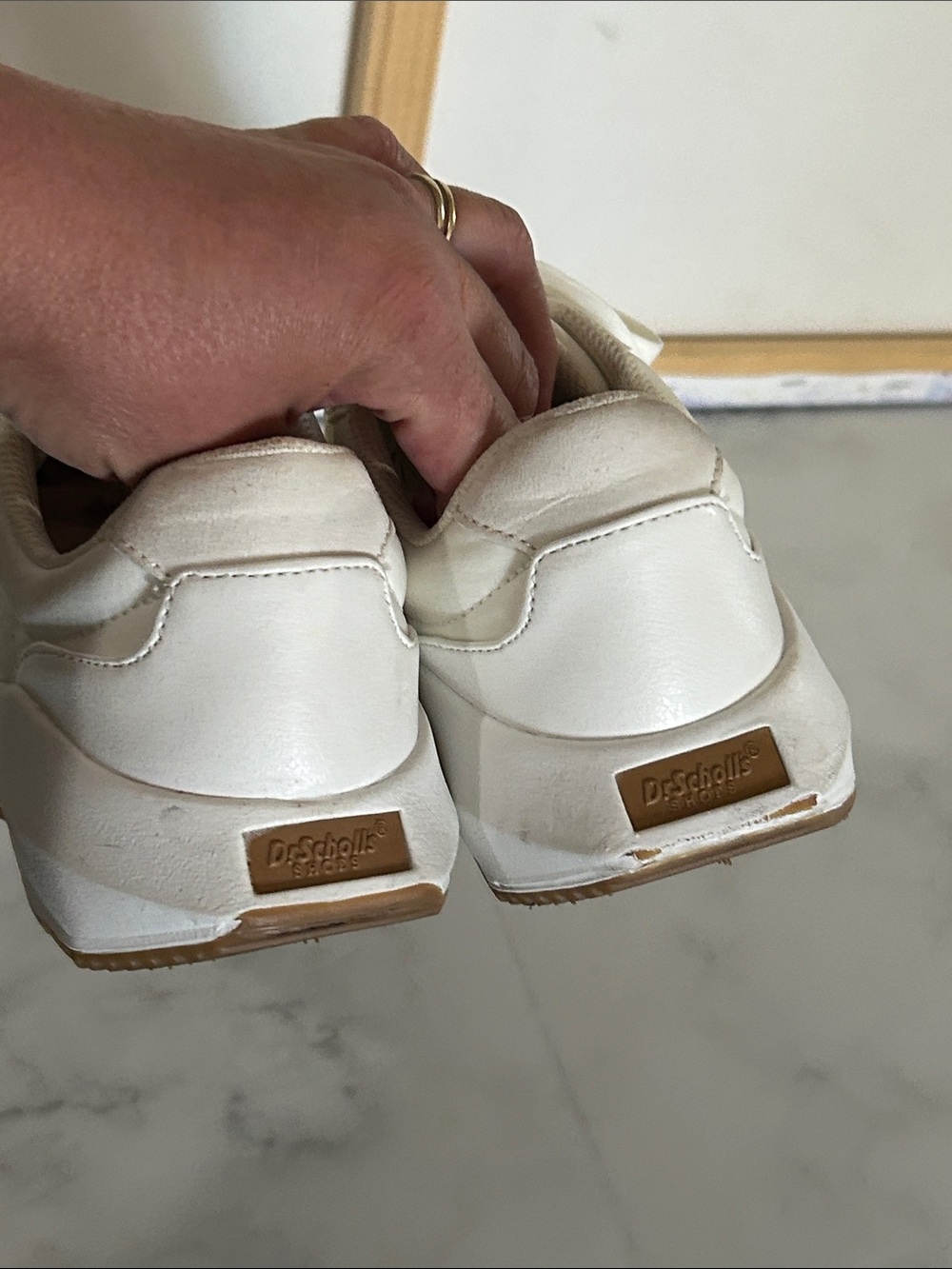 Women’s Cream Casual Sneakers - Neutral Lace-Up Comfort - Picture 4 of 7